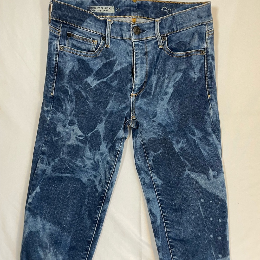 GAP Women's  28 Tall Blue Tie-Dye Skinny Jeans